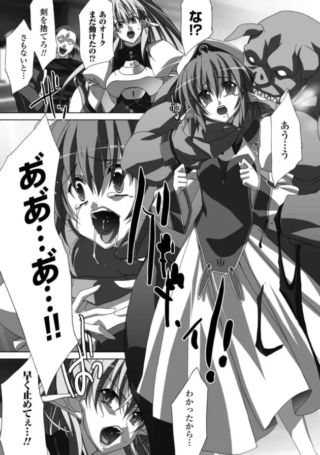 高貴なハイエルフの女騎士を奴隷になる首輪をつけさせて意識があるのに逆らえない状態にしてオークの巨大チンコで陵辱して中出しして家畜奴隷にしてやった【無料 エロ同人】8